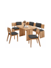 58 aufm Kessel ECKBANKGRUPPE Modern Dani 4 für 7 Personen Massivholz Wildeiche/Grau