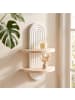relaxdays 2 x Wandregal in Weiß/ Natur - (B)21,5 x (H)35 x (T)12 cm