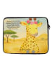 Mr. & Mrs. Panda Laptop Sleeve Giraffe Blumenkranz Design mit Sp... in Weiß