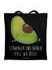Mr. & Mrs. Panda Tote Bag Avocado Schwangerschaft mit Spruch in Schwarz