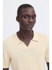 BLEND Einfarbig V-Ausschnitt Poloshirt Kurzarm in Grau