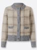 Heine Strickjacke in beige-grau-kariert
