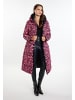 faina Damen Langer Steppmantel in Pink Leo