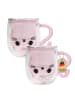 Intirilife Thermo Glas Doppelwandig Katze 200ml in 2x Rosa