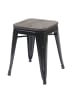MCW 2er-Set Hocker A73 im Industriedesign stapelbar, Schwarz