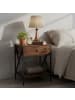 relaxdays Nachttisch in Dunkelbraun/ Schwarz – (B)40 x (H)55 x (T)30 cm