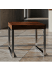 KADIMA DESIGN Couchtisch Sheesham | Massiv, Metall, Landhaus, Dunkelbraun