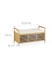 relaxdays Sitzbank in Natur - (B)93 x (H)50 x (T)48 cm