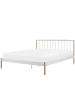 Beliani Doppelbett MAURS in Weiß/Braun - (W) 187 x (H) 100 x (L) 209 cm