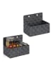 relaxdays 2 x Aufbewahrungskorb in Grau - (B)25x (H)20 x (T)16,5 cm