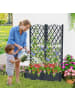 COSTWAY Blumenkasten mit Rankgitter in Grau