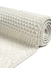 KADIMA DESIGN KASOS Teppich Kurzflor Creme 160x230 Streifen Polyester Waschbar in Creme