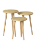 VCM  3-tlg. Beistelltisch Set Rund Barilo 52/47/42 cm in Honig-Eiche