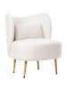 Beliani Sessel OTSBY II in Weiß/Braun - (W) 60 x (H) 76 x (L) 55 cm