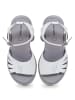 CESARE GASPARI Sandalen mit Blockabsatz aus Leder in White