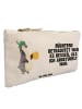 Mr. & Mrs. Panda Kosmetiktäschchen Pinguin Bier mit Spruch in Weiß
