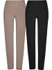 REDBEST Single-Jersey Leggings, lang 2er-Pack in taupe/schwarz