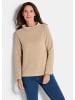 GOLDNER Kurzgröße:  Langarm Ottoman-Design, Turtleneck in beige