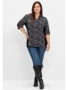 sheego Druckbluse in schwarz-weiß-gemustert