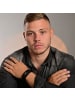 Adeliás Herren Armband – Lederarmband aus Leder 19 cm in schwarz