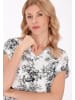 Usha Women Blouse in white black