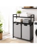 relaxdays Wäschekorb in Schwarz/ Grau - (B)73 x (H)93 x (T)33 cm