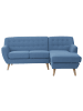 Beliani 3-Sitzer Sofa MOTALA in Blau/Braun - (W) 176 x (H) 76 x (L) 138 cm