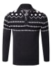 RESLAD Strickpullover Troyer Norweger in dunkegrau