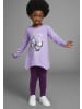 Kidsworld Langarmshirt & Leggings in lila/dk lila