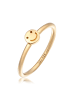 Elli Ring 925 Sterling Silber mit Smiling Face, Pinky Ring in Gold