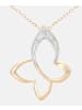 Diamant L'éternel Halskette mit Anhänger aus 375 Gelbgold mit Diamant Schmetterling