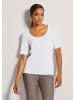 MADELEINE Sommerliches Basicshirt mit Rundhalsausschnitt in wollweiß