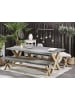 Beliani 3-tlg Gartentisch Set OLBIA in Grau/Braun