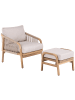 Beliani 2-tlg Sessel SUMBA in Braun/Beige