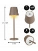 Coen Bakker LED Tischlampe dimmbar Innen & Außen 27,5x7cm Glatt in Taupe