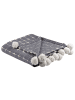 Beliani Kuscheldecke YASAM in Grau/Weiß - (W) 125 x (H) 0.3 x (L) 150 cm