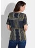 GOLDNER Kurzgröße:  Shirt Shirt in marine / honig / gemustert