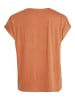 Vila Satin Blusen T-Shirt Kurzarm Basic Top Glänzend VIELLETTE in Neon Orange