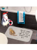 Mr. & Mrs. Panda Badteppich Otter Kind mit Spruch in Grau Pastell