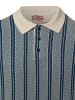 Finshley & Harding London Strick-Poloshirt Randy in indigo beige - 0001