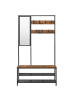 VASAGLE Garderobenständer Dacey in Braun-Schwarz - (B)98 x (H)180 x (T)35 cm