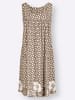 Sieh an! Jersey-Kleid in taupe-weiß-bedruckt
