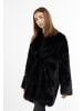 myMo Fake Fur Mantel in Schwarz