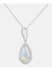 Diamant L'éternel Halskette mit Anhänger aus 375 Weißgold mit Diamant mit Opal
