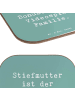Mr. & Mrs. Panda Bierdeckel Spruch Stiefmutter Bonusboss mit Spruch in Meeresbrise