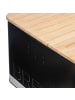 5five Simply Smart Brotkasten mit Schneidebrett und Messer in Schwarz, 32,7 x 20,2 x 14,5 cm