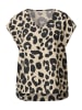 Street One V-Neck Shirt mit Leo-Print in Beige