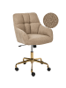 Beliani Bürostuhl PALMDALE in Braun/Schwarz/Gold - (W) 58 x (H) 84 x (L) 61 cm