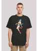 F4NT4STIC Heavy Oversize T-Shirt Wonder Woman Jump in schwarz