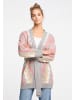 usha FESTIVAL Damen Offener Strickcardigan in Rosa Mehrfarbig